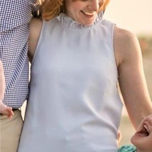 Baby blue silky J.Crew sleeveless blouse